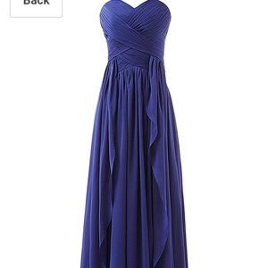 Blue Sweetheart Chiffon Long Ruffles - sz2